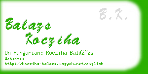 balazs kocziha business card